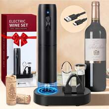 Electric Wine Bottle Opener Automatic Red Wine Corkscrew Rechargeable Wine Opener With Charging Base Tools Kitchen Accessories - Electric Bottle Opener Set - View 5