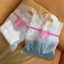 50pcs/Thick Four Finger Bag Fresh Small Accessories Hair Hairpin Earrings Plastic Packaging Bag Clothing Store Handbag Summer Cooling,Beach,Travel