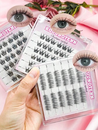 36簇C卷翘无需胶水睫毛韩国女团免胶睫毛日式妆容自然纤细睫毛延长女士礼物单根睫毛佩戴舒适睫毛簇，睫毛簇，单根睫毛，睫毛，假睫毛