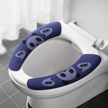 Adhesive Toilet Seat Cover – Ultra-Soft & Anti-Static Fabric With Playful Animal Print Design (Gray/Blue/Orange/Green) – Reusable Non-Slip Bathroom Mat For All Seasons – Semi-Circular Universal Fit With Matte Finish – Fun & Hygienic Bathroom Decor Accessory – Machine Washable & Quick-Dry