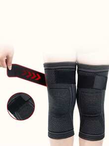 1pc High Elastic Summer Sports Breathable Non-Slip Non-Binding Knee Pad - Black - View 2