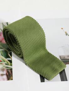 1pc Men Knitted Casual Business Necktie Solid Color Elegant Tie Men Necktie - Solid Color - View 24