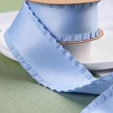 Ruffle Satin Ribbon, Thick Ruffled Woven Tape, DIY Bow Hair Accessories, High Density Wavy Edge Ribbon