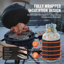 Insulated Band Style Gas Cylinder Warmer, Fits 40 Lbs Gas Tanks 120W Propane Heater, Fixed Internal Thermostat Max Temp 90 ℉, Durable Waterproof Oxford Fabric, FCC Listed - US A Type Plug(110-127V) - View 2
