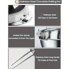 1 pieza Bol de acero inoxidable para baño maría para derretir chocolate, mantequilla, queso y otros utensilios de cocina - Multicolor - Ver 4