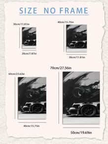 3Pcs/Set, Optional Frame, High Quality Print Painting, Retro Style, Sports Car, Nostalgia, Car Lovers, Wall Art Poster, Home Decoration, Suitable For Living Room, Sofa, Bed, Hallway, Bedroom, Bathroom, Office, Perfect Art Gift, PVC Rigid Pipe Safety Packaging ,Wall Art With Frame