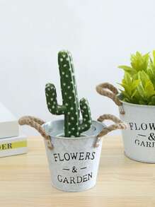 2pcs Small Iron Bucket Flower Pot, Gardening Decorative Iron Tin Bucket Vase For Succulent, Fresh Flowers, And Dried Plants, Suitable For Plant Cultivation