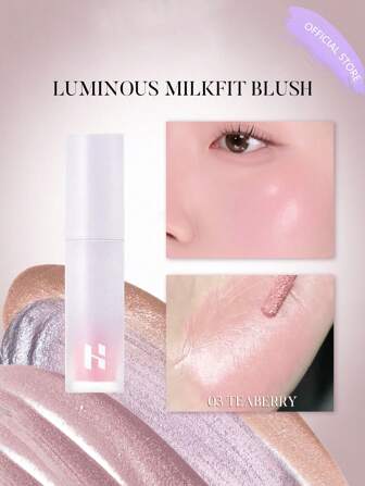 HOLIKA HOLIKA LUMINOUS MILKFIT Rouge 03 Hallon, Festlig humörboost, Mjuk mjölkig rodnad, Lätt och blandbar, Daggig persikaglöd, Ungdomlig mjukfokuseffekt, Subtilt disigt filter, Pärlemorskimrande lyster, 12 timmars hållbarhet, Svettresistent, Nybörjarvänlig, Koreansk makeup, 4ml/0.13 fl oz