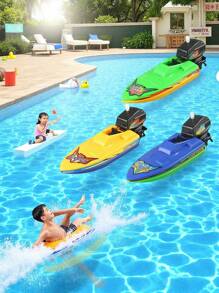 Random Color Wind-Up Boat Toys - Interesting Bath Floating And Pool Toys For Children, Swimming Pool Clock Boat, Summer Outdoor Game Gift For Boys And Girls