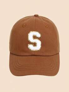 1pc Solid Caramel Color Letter Decor Baseball Cap, For Girls Ages 1-5 Years Old, Suitable For Spring/Summer Everyday Casual Wear - Caramel - View 27