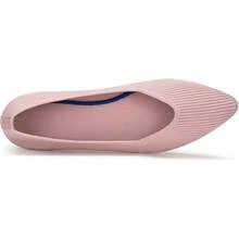 Womens Flat Shoes Classic Pointed Toe Flats Knitted Dress Shoes Soft Comfortable Dressy Flats Women - 粉色 - 查看 8