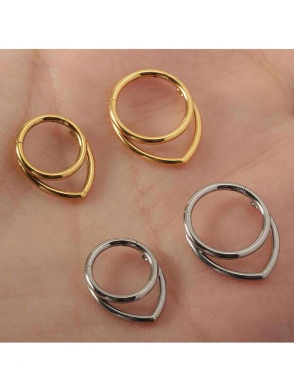 Piercing de septo em forma de V em aço inoxidável 316L, joia hipoalergênica 16G, adequada para piercing de septo/nariz/septo/hélix/anel de tragus/brinco de cartilagem, 1 peça unissex