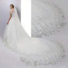 Bride Wedding Veil 3m Long Sparkly Lace New Luxury Bridal Hair Accessory