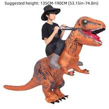 1 Piece Of Funny Tyrannosaurus Rex Mount Inflatable Suit For Teenagers And Adults, Suitable For Parties, Halloween - Multicolor - View 3