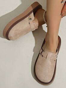 Damen Frühling Neue Runde Zehenkappe Dicke Sohle Bequeme Slip-On, Weiche Sohle Wasserdicht Lässig Mode Pantoletten Weihnachtsgeschenke