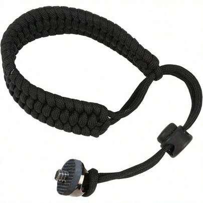 可调节黑色尼龙相机腕带，带 1/4 英寸螺丝 - 兼容 Insta360、GoPro、尼康、佳能、奥林巴斯单反相机和智能手机云台，相机配件 | 可调节腕带 | 相机腕带