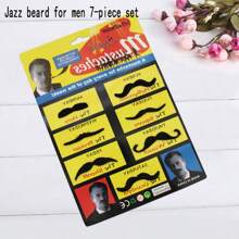 2/6/7/12/48pcs Party Dress Up Props - Lareth Fake Beard Simulation Beard, Goose Yellow Eyebrow Beard, Fake Beard Props, 48 Artificial Beard Party Supplies, Handlebar Mustache Dress Up Beard Headpiece Photo Props