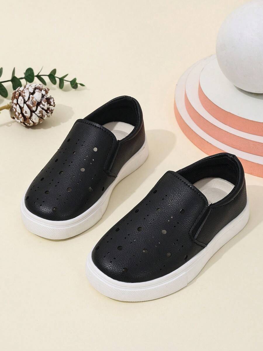 1 Pair Summer Baby/Toddler Hollow Out Breathable Casual Slip-On Shoes, New Style Trainers - Black - View 1