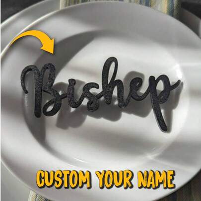 1/5/10 Thẻ tên tùy chỉnh màu đen, Thẻ tên sang trọng màu đen, Thẻ tên đám cưới màu đen, Thẻ tên đám cưới bằng acrylic sang trọng, Dành cho tiệc cưới, Đám cưới, Quà tặng cocktail Trang trí ngày lễ