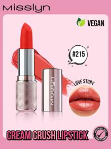 Misslyn Cream Crush Lipstick, Creamy Non-Stick Hydrating Lipstick, Creamy Hydrating Satin Lipstick High-Shine Rich Buildable Nude, Y2K Makeup Party Beach Travel Holiday Camping Outdoors Present Rose Fashion Girl New Year Cosmetic Cosplay Best Trip Festivals Color Fancy Campus School Charm Vibe Cny Chinese New Year, Valentine's Day Gifts,Vegan,Cruelty Free, Halloween, Pumpkin, Trick Or Treat, Oct 31st, Ghost