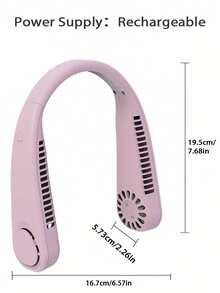 新款便携式无叶挂颈风扇，第三代懒人USB充电小风扇，涡流出风口，3档风速可调