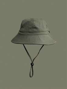 1 件女士黑色时尚光滑渔夫帽，通风、轻便、舒适，适合夏季、春季休闲太阳帽，适合户外散步、购物、度假、日常穿着（含绳子） - MZ2720 - 查看 2