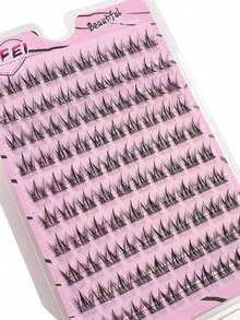 100pcs/10 Pairs Voluminous Rabbit Fur Natural Looking Invisible Band Eyelashes, Soft Air Lashes For Beginner Makeup, Work Makeup - View 7