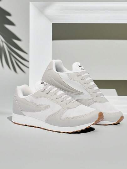 Tenis  NVZ Casual Leve Confortavel Todo Estiloso Calce bem Corrida Caminhada BCO/CINZA 10