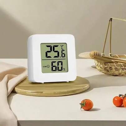 (Produktstorlek: 4,5 cm * 4,5 cm. Om enheten har en svart skärm kan du öppna bakstycket för att byta batteri.) Mini digital termometer LCD digital temperatursensor fuktighetsmätare termometer inomhusrum hemmabruk digital klimatkontrollmätare, temperatur- och fuktighetssensor, termometer med fuktighetsdisplay