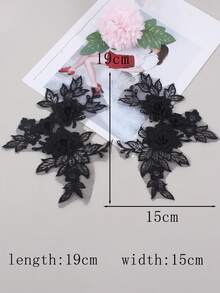 Neue farbenfrohe 3D Spitzen Stickerei Blumen DIY Patches, für Kleidung, Hochzeitskleider, Kinderbekleidung Accessoires, Länge: 19cm/Breite: 15cm - mehrfarbig - Übersicht 17