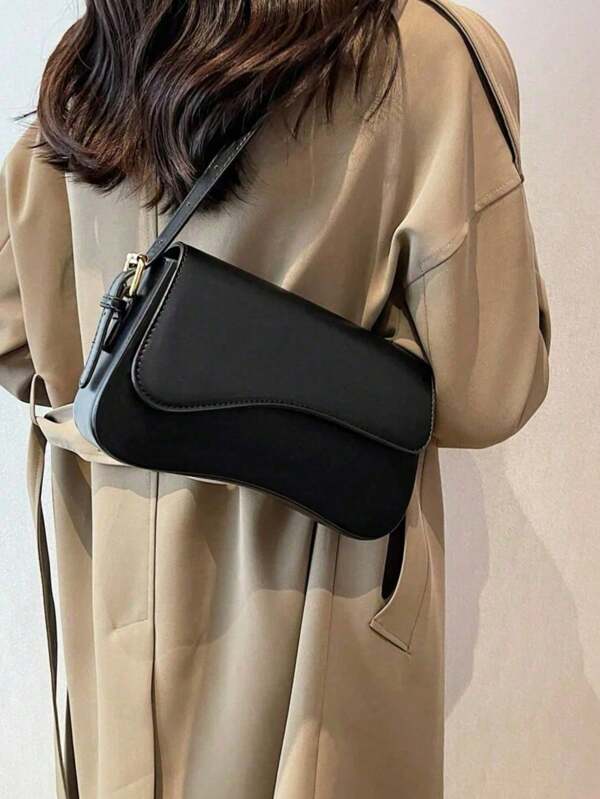 Bolsa 2025 Nova Textura de Material de PU de Cor Sólida Vento de Luxo, Esta é uma Bolsa de Embreagem Noturna Brilhante de Cor Sólida, com um Design de Arco Curto Fashion e Único, Equipado com Fivela de Colete, Adequado para Damas Carregarem no Ombro ou Pendurado, Moda Coreana 2024, É o Melhor Presente do Dia dos Namorados para Ela, Viagem, Viagem, Compras e Outras Ocasiões para Usar a Bolsa