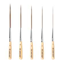 1#-5# Artist's Oil And Acrylic Paint Brush, Long Bristle Outlining Short-Handled Brush, Light-Colored Cow Hair, Extra-Long Round, Metal Connector And High-Quality Wooden Handle, For Oil And Watercolor Gouache Painting, Suitable For Drawing Long Lines, Highly Absorbent (Original Wood Color), Mother's Day, Mom's Gift, Back To School, School Supplies