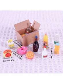 Set de 25pzs/50pzs/100pzs Mini caja de envío de juguete de alimentos y bebidas - Juguetes de cocina de plástico - Miniatura 1:12 para casa de muñecas - Mini alimentos de caja de envío, adornos de sorpresa de resina, regalos pequeños creativos, regalos con forma de mini caja de envío de alimentos y bebidas