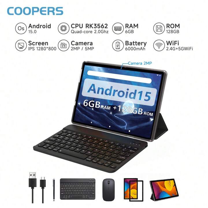COOPERS Androidタブレット 6GB RAM + 128GB ROM Amazon.com : COOPERS Tablet Android 15 Tablets 7 inch, 6GB