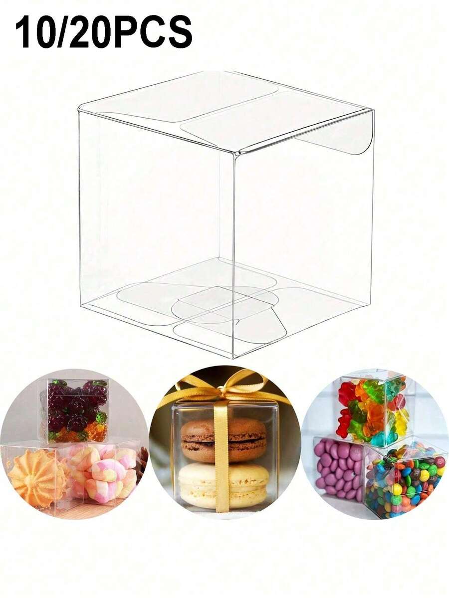 10/20PCS Clear Gift Box, Versatile Party Favor Containers For Weddings, Birthdays, Bachelor Parties, Graduations, Christmas, Valentine'S Day - Macaron, Candy, Treat Gift Boxes