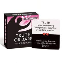 1PC Couple Bedroom Fun Card Games, Tabletop Games, Sex Games, Sex Toys, Exciting Truth To Heart Adventure Challenges, Romantic Valentine's Day And Christmas Gifts For Partners, Perfect For A Perfect Date Night | 50Cards|