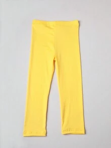 1 件经典百搭薄款透气贴身紧身裤/打底裤，适合女婴，夏季