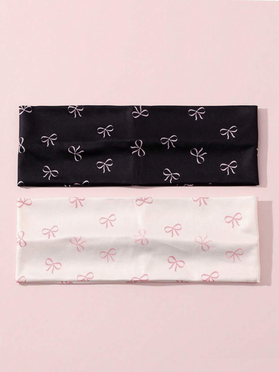 1pc Women's Soft Bowknot Printed Headband, Anti-Slip Beach/Holiday Headband, Stretch Yoga Sports Hair Accessories, Versatile For Daily Wear Turban Headband, Hairband Fall Winter Hair Band For Vacation Outfits Woman - Multicolor - View 1