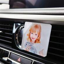 5 Sublimation Car Vent Freshener Clips With Printable Acrylic Blankets For Custom Design Photo Exclusive Gifts, DIY Aromatherapy Diffuser Kit - Including Square, Heart-Shaped, Circular, And Bracket Accessories - Multicolor - View 2