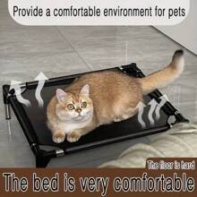 Cama elevada refrescante para mascotas, de tela de poliéster impermeable, con marco desmontable de acero inoxidable, confort para todo el año para perros medianos, pequeños y extra pequeños - Colchoneta cuadrada para perros resistente al agua con base antideslizante