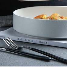 1 pieza Vajilla elegante de estilo europeo y japonés resistente a temperaturas, plato de cena occidental de cerámica vintage, fuente redonda para cazuela, bandeja de hornear creativa, plato para ensalada, de alta calidad