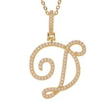 1pc Copper Zirconia A-Z Alphabet Pendant Chain Necklace Fashion Woman Initial Name Jewelry