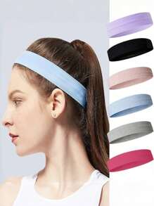 1/4pcs Sweat-Absorbent Sports Headband Elastic Knotted Turban Hair Wrap Breathable Yoga Gym Hairband