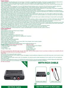 KZ VAORLO Bluetooth 5.4 Audio Receiver USB Flash Drive Music Wireless Adapter With Microphone, 3.5mm AUX RCA High-Fidelity Stereo, Suitable For Car Speaker Amplifiers