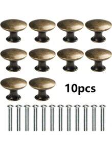 10 piezas de tiradores de gabinete vintage de bronce de 1.18 pulgadas de diámetro, aptos para gabinetes de cocina y muebles del hogar