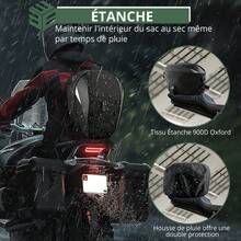 Mochila para casco de motocicleta, bolsa para casco de 900D Oxford impermeable, mochila de equipaje de gran capacidad de 43x29x30cm con bandas reflectantes de seguridad para motocicleta (Negro+Plateado) - Negro - Ver 1