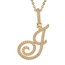 1pc Copper Zirconia A-Z Alphabet Pendant Chain Necklace Fashion Woman Initial Name Jewelry