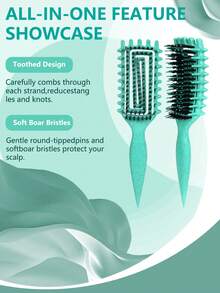 Curly Styling Comb, Pointed Tail Hair Comb, Fluffy Dry Wet Dual-Use, Anti-Static Scalp Massage Comb, Hollow Hair Styling - Multicolor - View 3