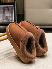 Women's Autumn/Winter Plush Lined Thick Sole Slippers, Comfortable Non-Slip Warm Indoor/Outdoor Soft Luxury Fuzzy Slides