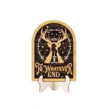 ACOTAR Velaris City Of Starlight Wooden Bookend Sign - Elegant Fantasy Bookshelf Decor With Engraved Deer Silhouette & Starry Design, Perfect Gift For Book Lovers, Home Or Office Decoration, Book Decor - Multicolor - View 8